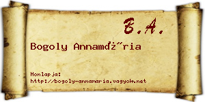 Bogoly Annamária névjegykártya