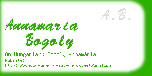 annamaria bogoly business card